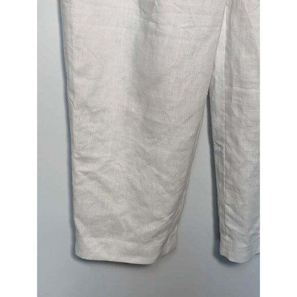 Club Monoco 22" Inseam White Linen Side Button Capri Pant - Picture 4 of 7